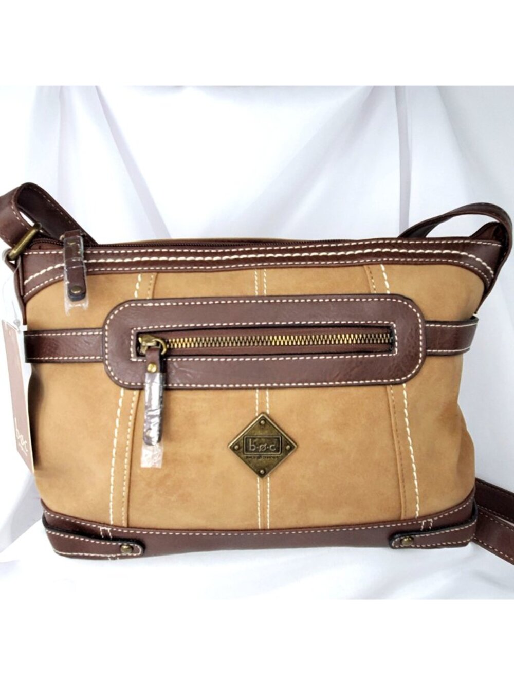 B.O.C. Saddle Brown‎ & Chocolate Crossbody Bag With Adjustable Strap NWT - Picture 7 of 10